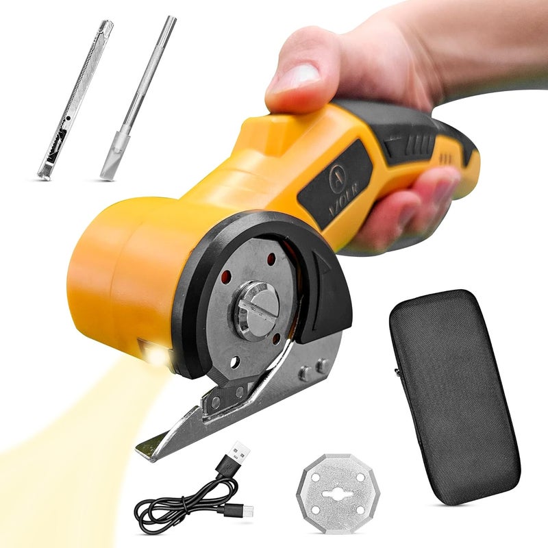 Azur Cardboard Box Cutter Tool, Cordless Electric Scissors for Fabric, Box Cutter Electric 4V with Case, Extra Blade, Art Knife, Carving Knife for Carpet, Plastic, and Craft Projects - Image 1